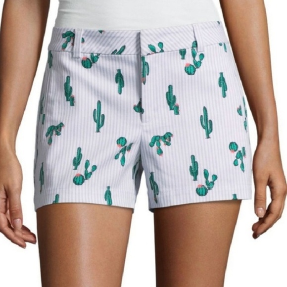 a.n.a Pants - A NEW APPROACH STRIPPED CACTUS PRINT TWILL SHORTS